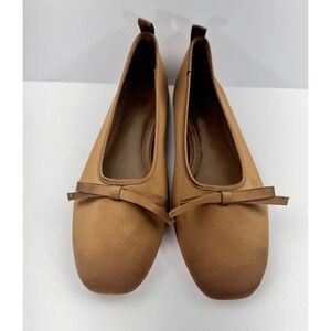 H&M Decorative Bow-detail Brown Ballet Flats Size 36